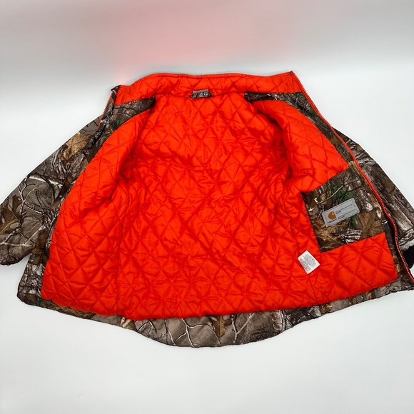 Carhartt Hunting Puffer Jacket Youth Size S (7-8) Realtree Rain Defender Zipper - Picture 4 of 9